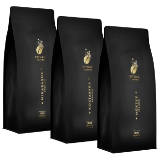 Zestaw kaw 3×1kg – Meksyk, Kostaryka, Nikaragua – świeżo palona 100% arabika