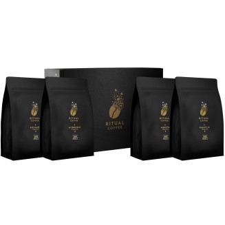 Zestaw kaw 4×250g – Brazylia, Meksyk, Honduras, Kolumbia – świeżo palona arabika