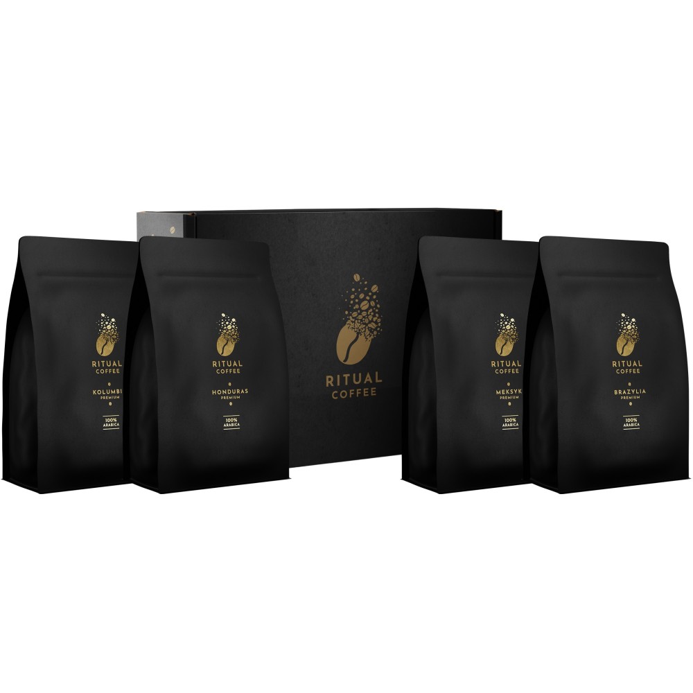 Zestaw kaw 4×250g – Brazylia, Meksyk, Honduras, Kolumbia – świeżo palona arabika