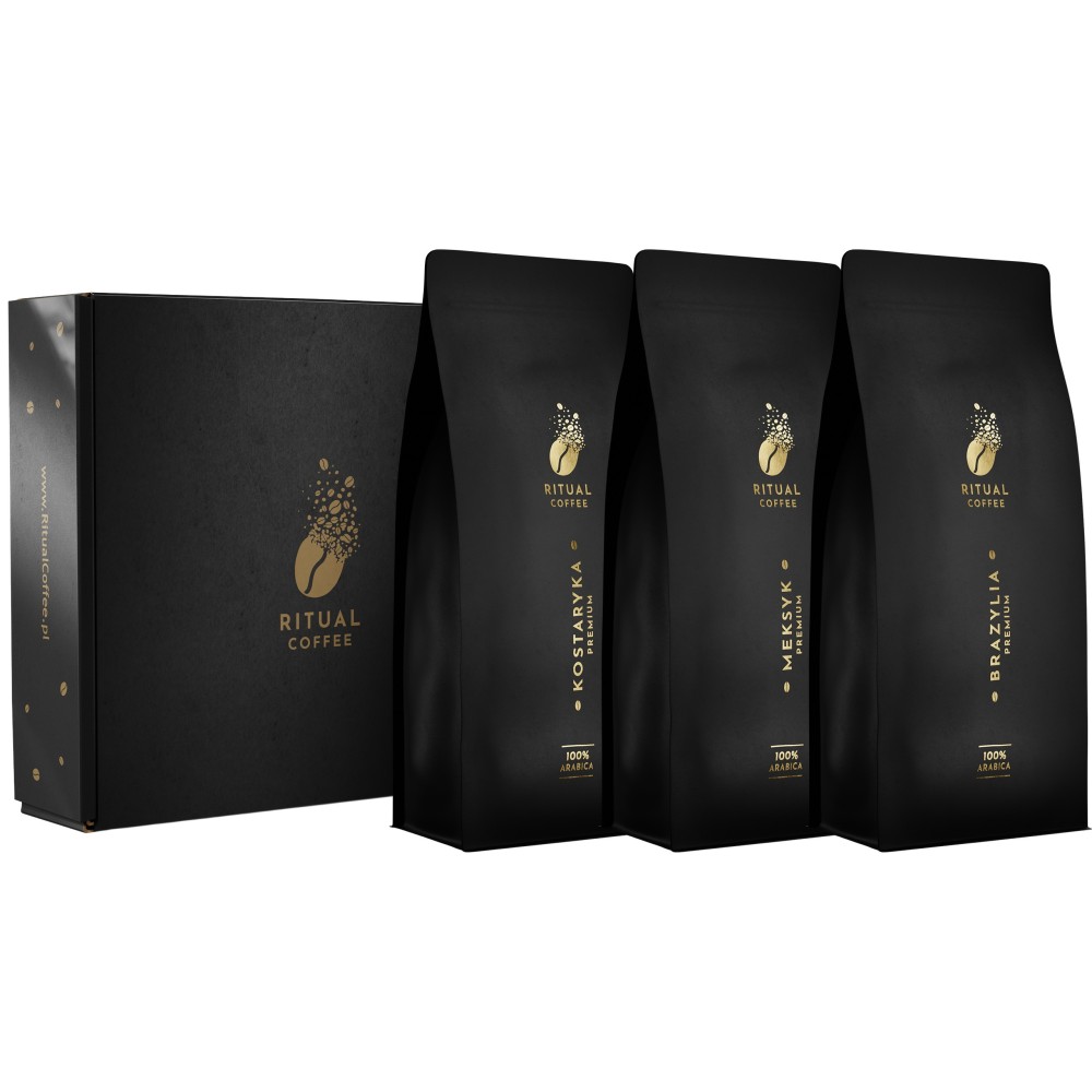 Zestaw kaw 3×1kg – Brazylia, Meksyk, Kostaryka – świeżo palona arabika premium