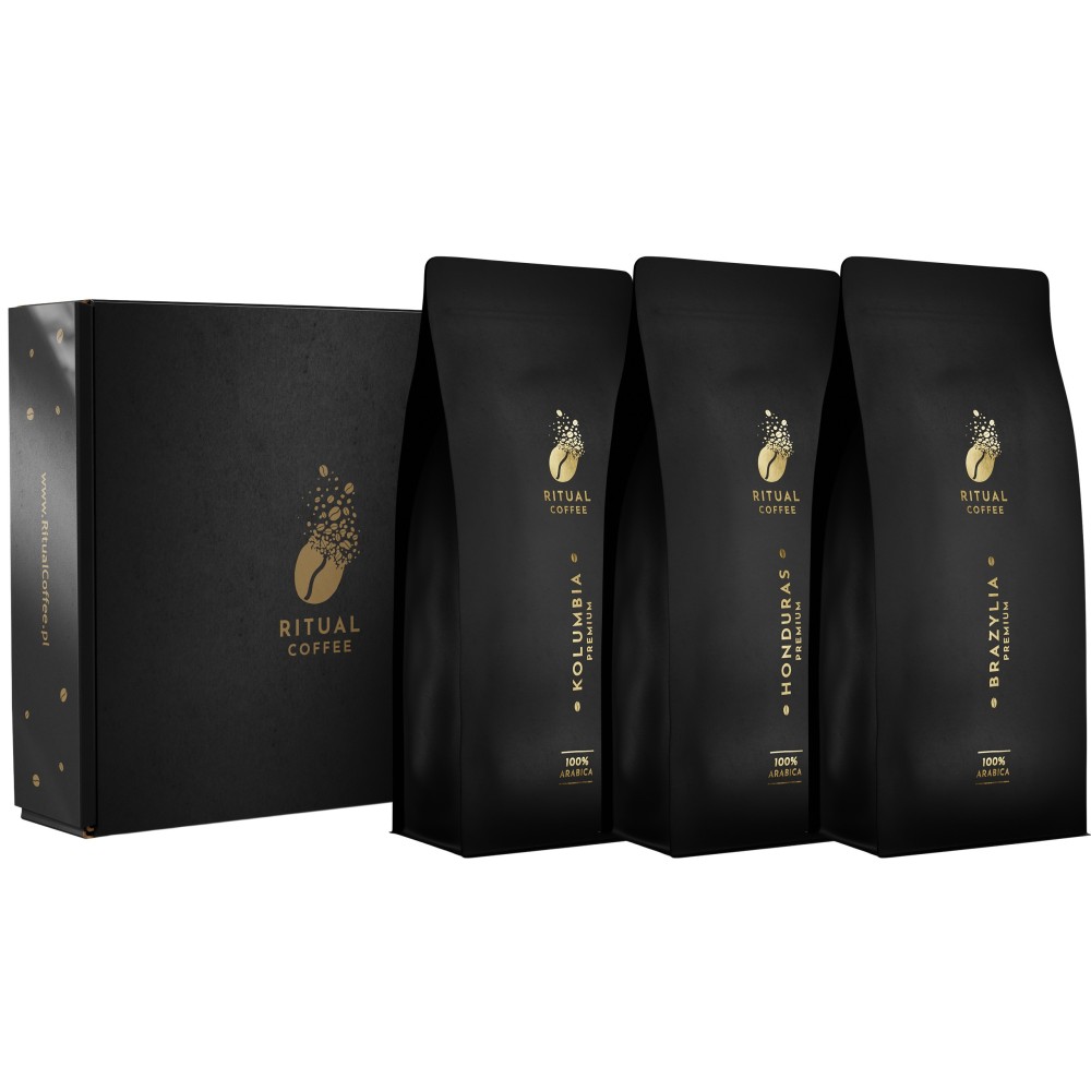 Zestaw kaw 3×1kg – Brazylia, Honduras, Kolumbia – świeżo palona 100% arabika