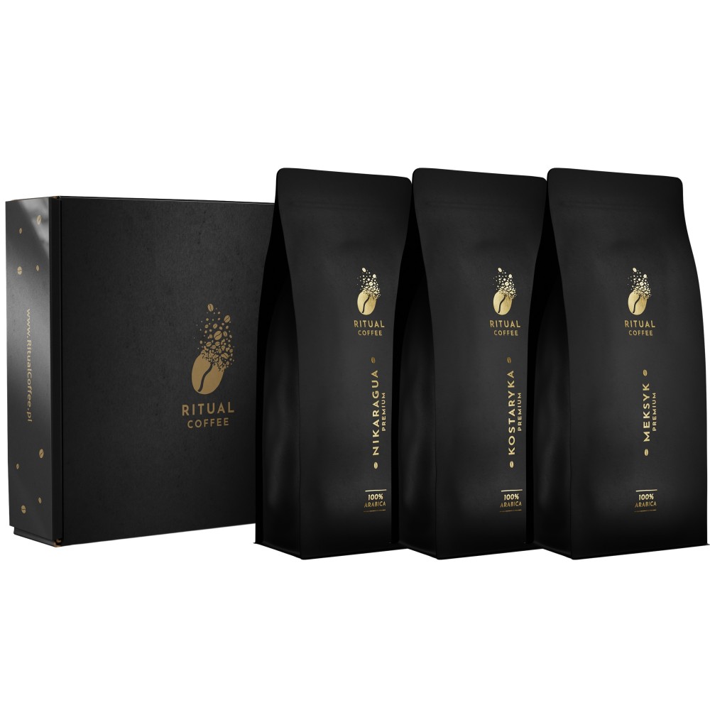 Zestaw kaw 3×1kg – Meksyk, Kostaryka, Nikaragua – świeżo palona 100% arabika