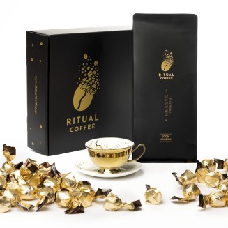 Meksyk Kawa Ziarnista 1kg Ritual Coffee – Zestaw Prezentowy z Filiżanką i Pralinami