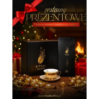 Meksyk Kawa Ziarnista 1kg Ritual Coffee – Zestaw Prezentowy z Filiżanką i Pralinami