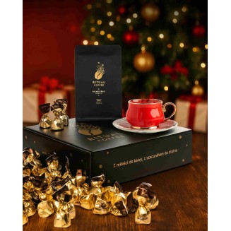 Meksyk Kawa Ziarnista 1kg Ritual Coffee – Zestaw Prezentowy z Filiżanką i Pralinami