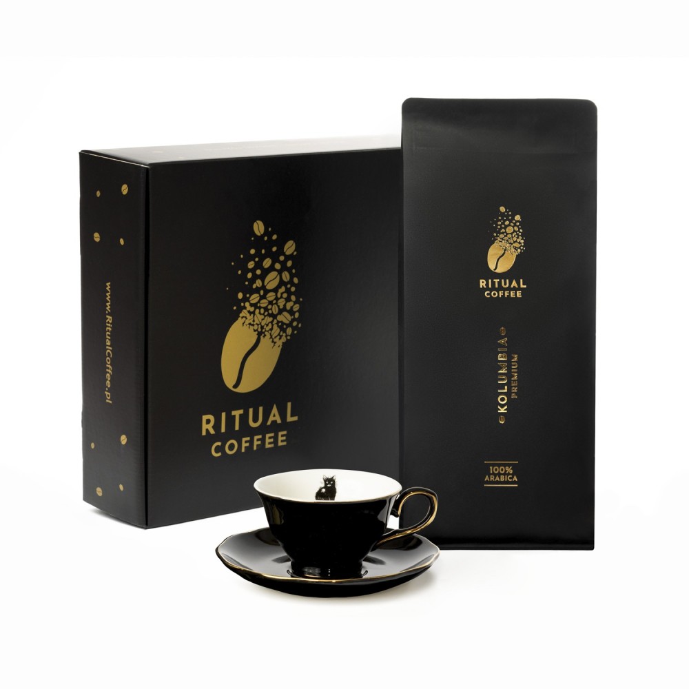 Meksyk Kawa Ziarnista 1kg Ritual Coffee – Zestaw Prezentowy z Filiżanką i Pralinami