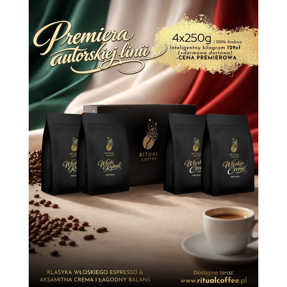Włoska Kawa 1kg 4x250g – Rytuał & Cremo 100% Arabika
