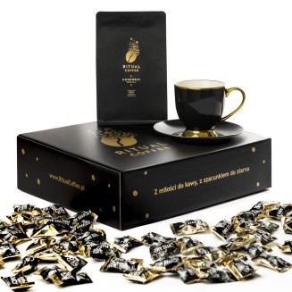 Meksyk Kawa Ziarnista 1kg Ritual Coffee – Zestaw Prezentowy z Filiżanką i Pralinami