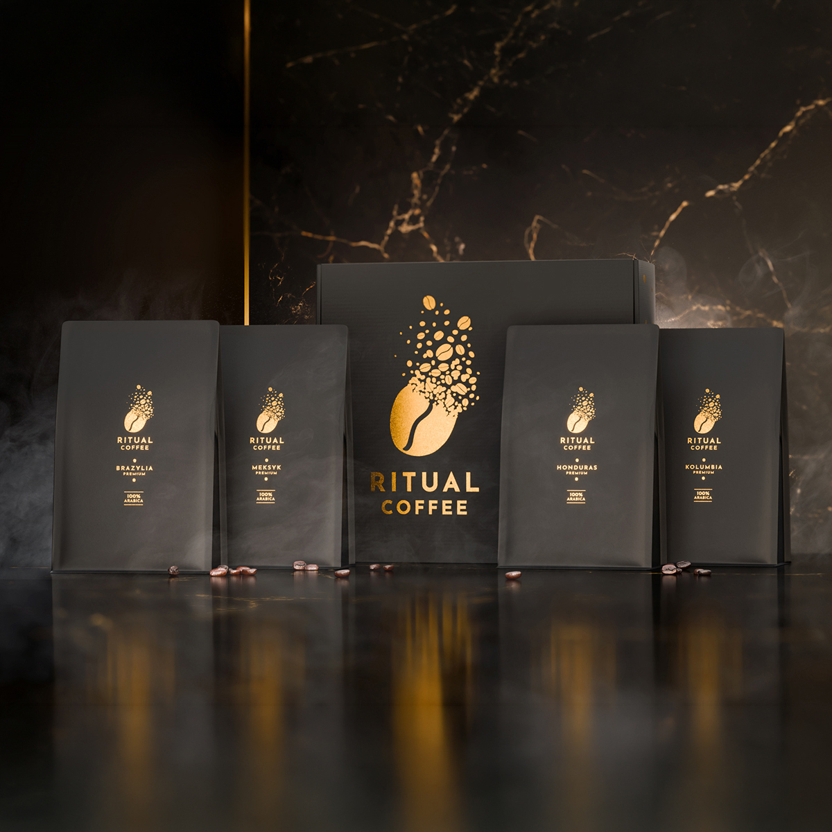 ritual-coffee-zestaw-4x250g-brazylia-meksyk-honduras-kolumbia zestaw kaw ziarnistych 4x250g