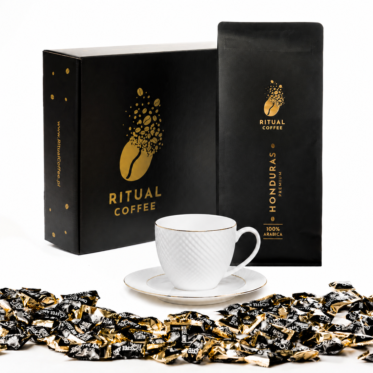 Honduras 1kg biała filiżanka premium kawa Meksyk 1kg zestaw prezentowy