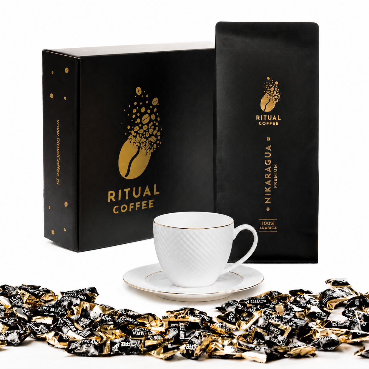Nikaragua 1kg biała filiżanka premium kawa Nikaragua 1kg zestaw prezentowy